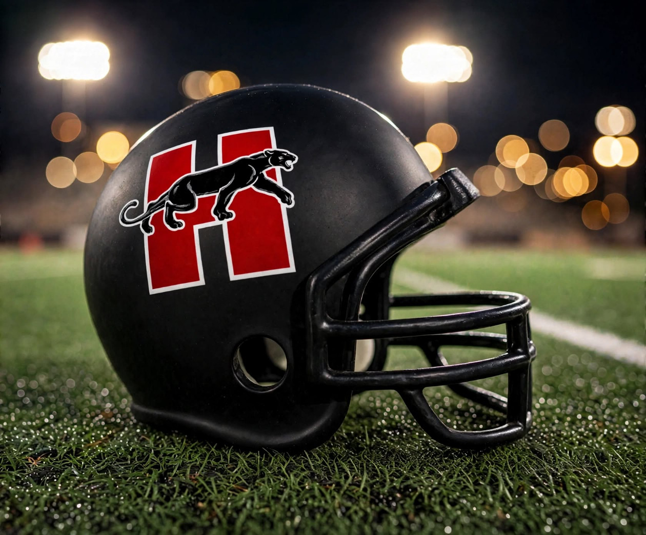 Dallas Hillcrest Panthers custom spirit helmet