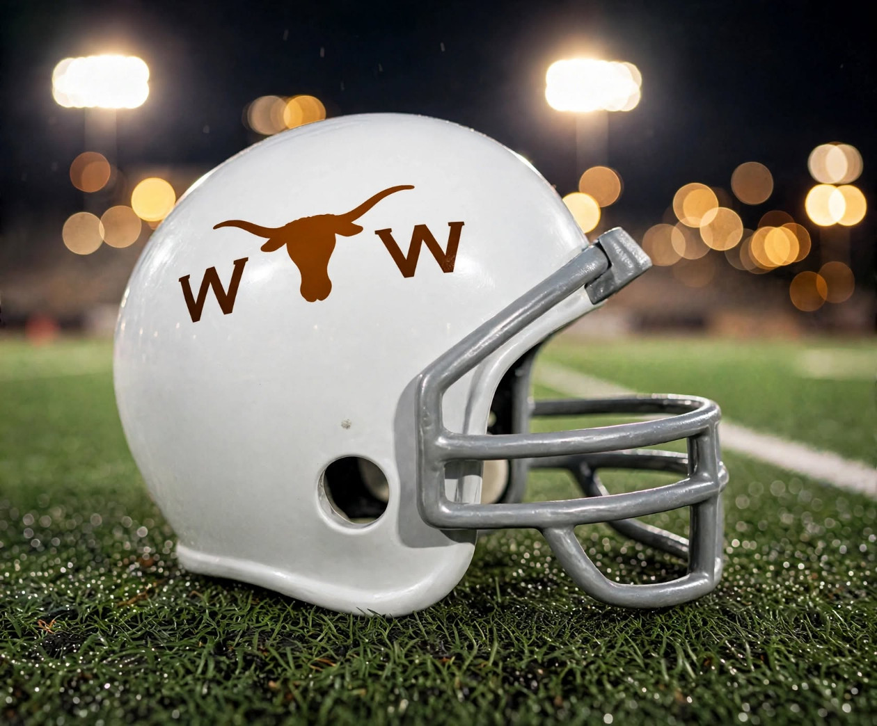 Dallas White Longhorns custom spirit helmet