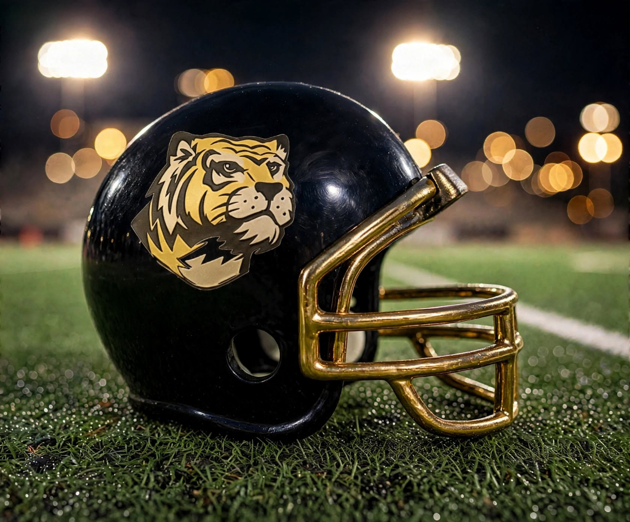 Houston St. Agnes Tigers custom spirit helmet