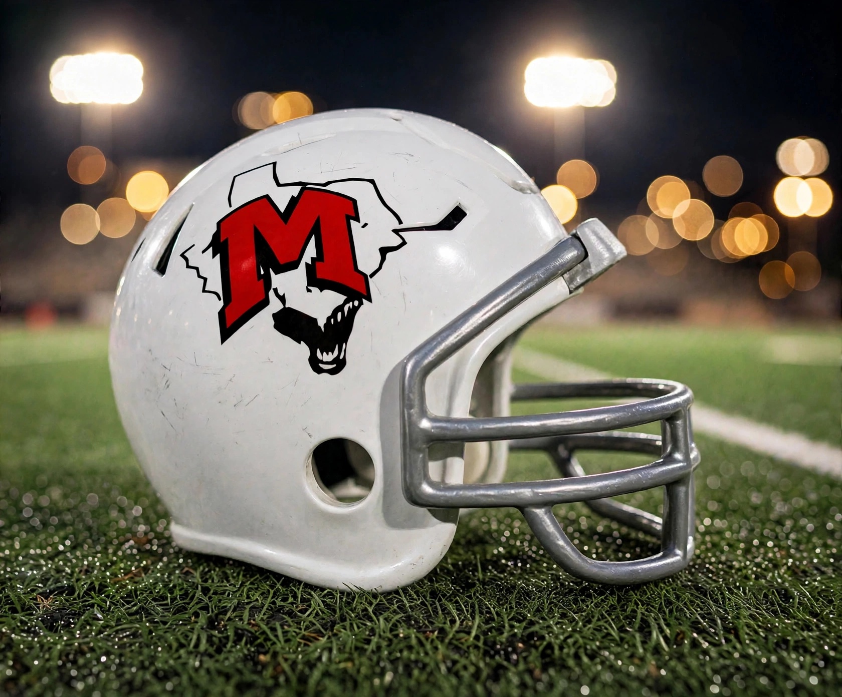 Irving MacArthur Cardinals custom spirit helmet