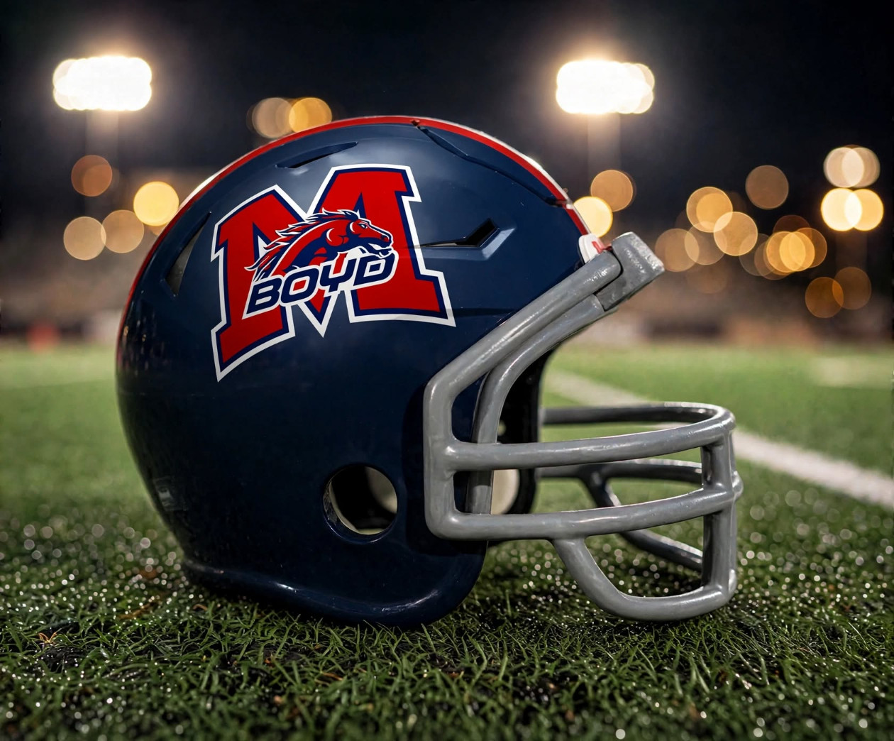 McKinney Boyd Broncos custom spirit helmet