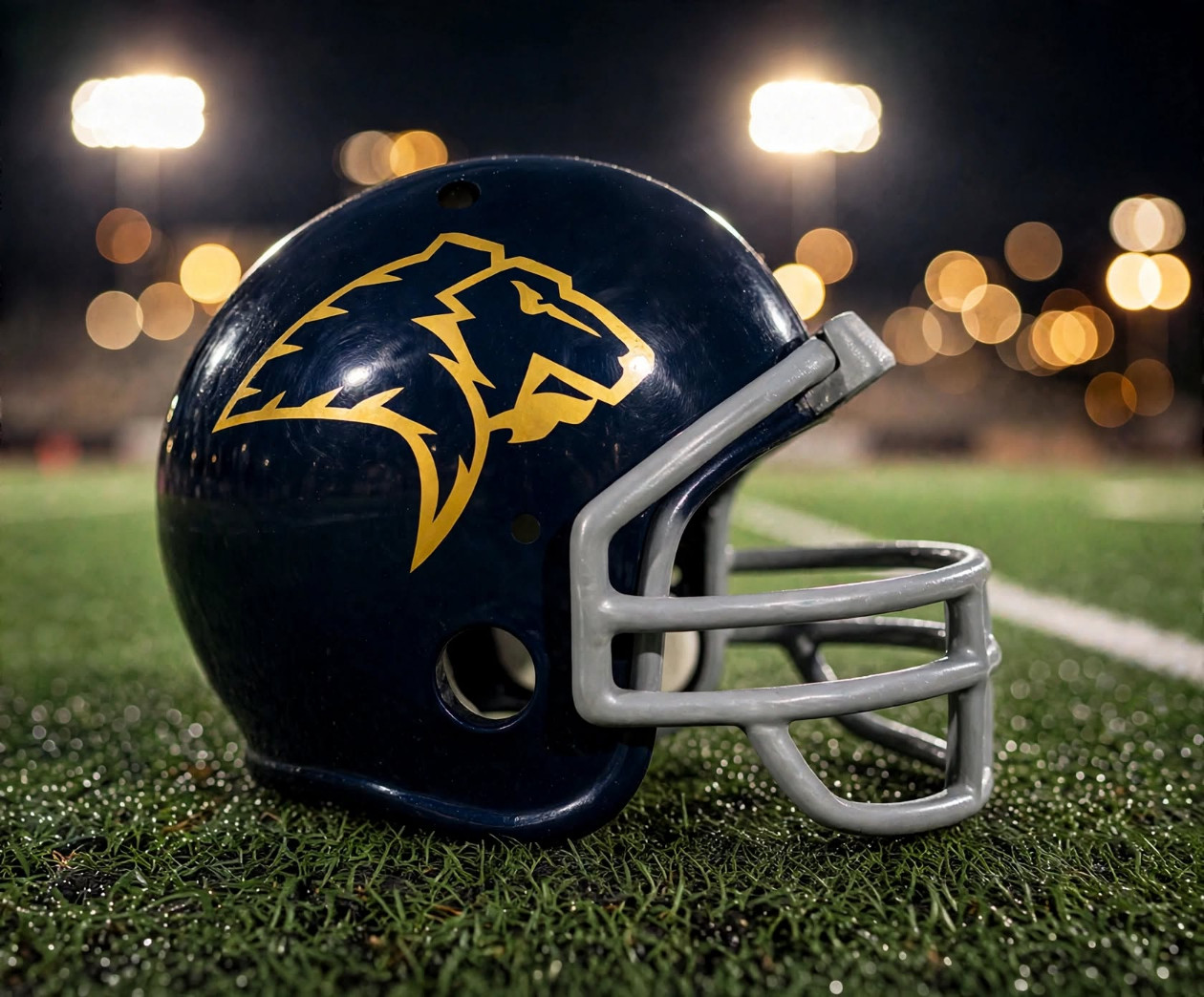 Plano Prestonwood Lions custom spirit helmet