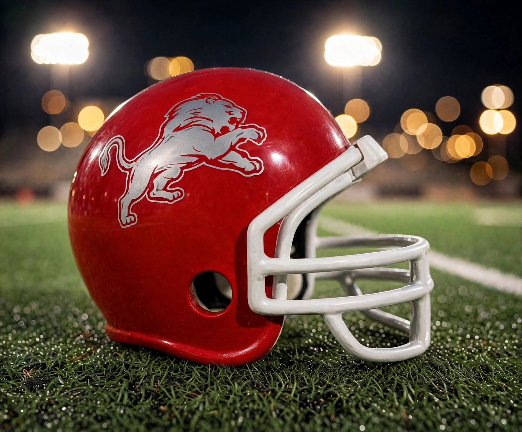 Ponder Lions custom spirit helmet