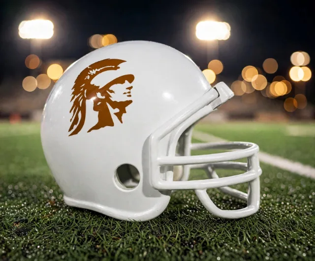 Beeville Jones Trojans custom spirit helmet
