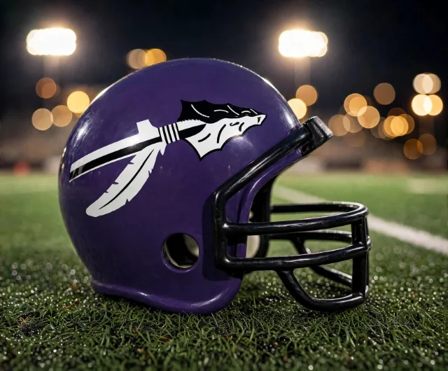 Bonham Purple Warriors custom spirit helmet