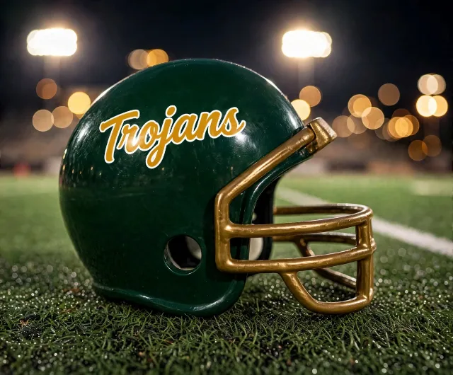 Carrollton Newman Smith Trojans custom spirit helmet