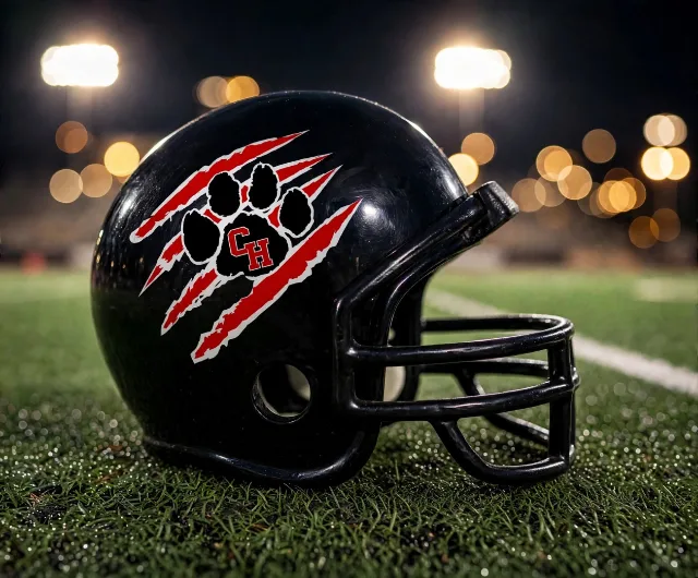 Colleyville Heritage Panthers custom spirit helmet