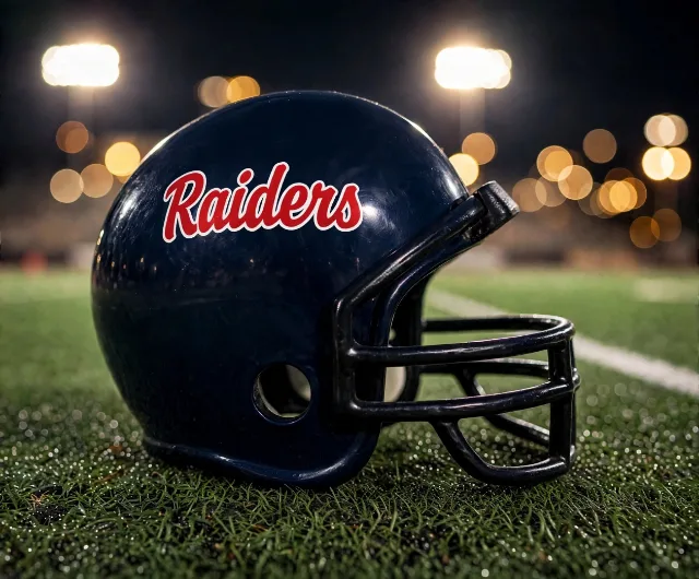 Denton Ryan Raiders custom spirit helmet