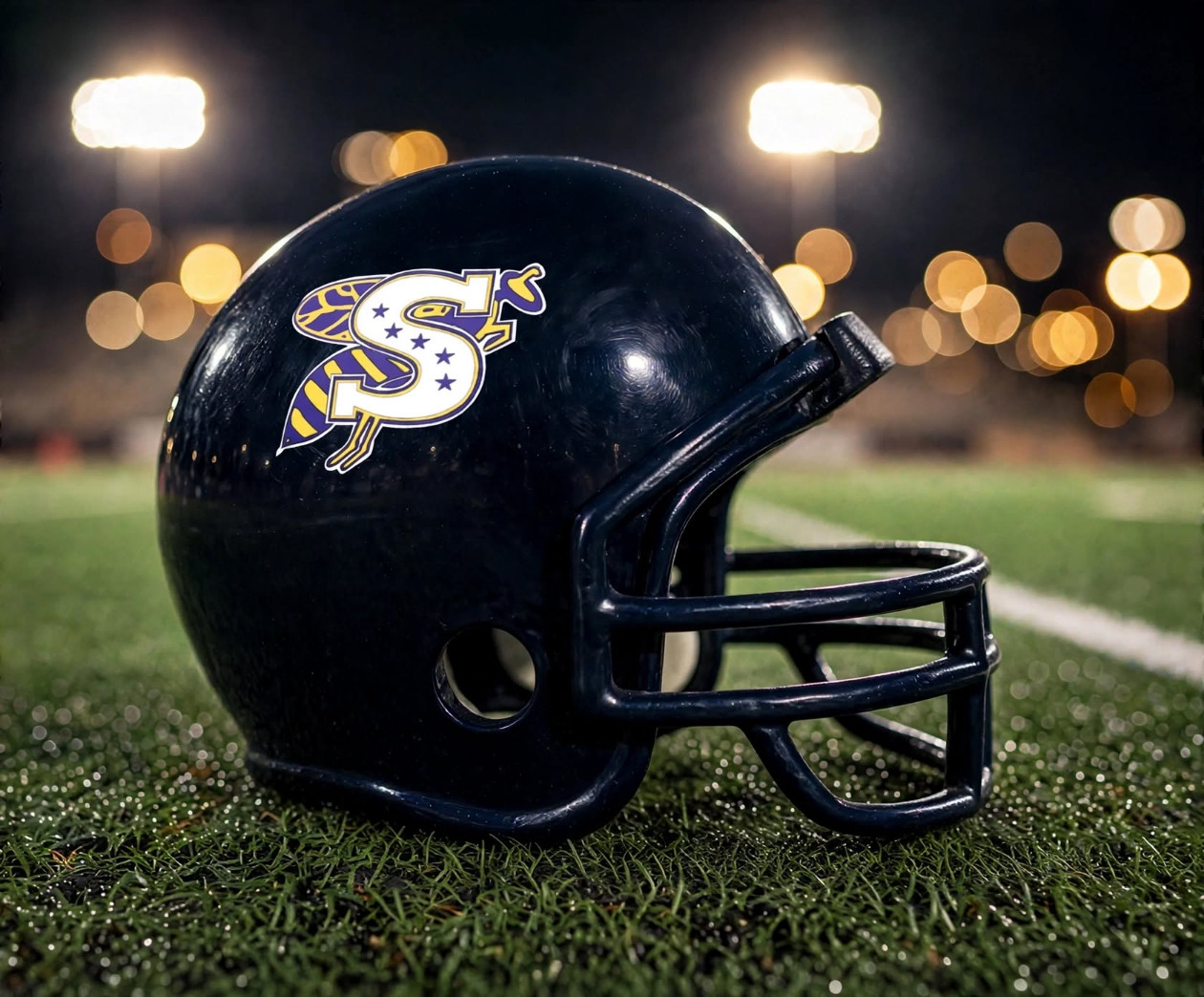 Stephenville Yellow Jackets custom spirit helmet