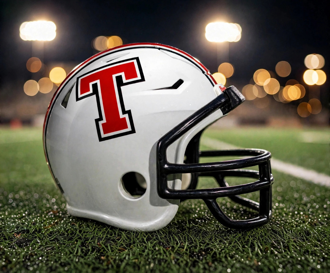 Tyler Legacy Red Raiders custom spirit helmet